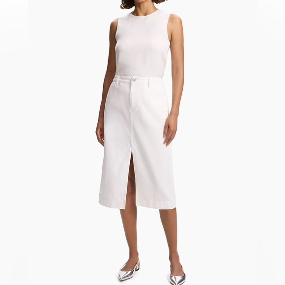 Theory Denim H-Line White Midi-Skirt Size 30 (8-10) - Picture 2 of 15